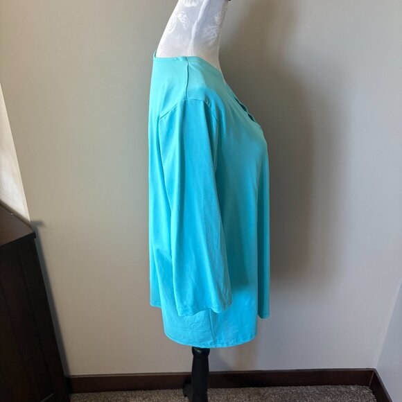 Lulu-B Womens Athletic Top Blue Long Sleeve Stretchy Golf Size Large UPF 50+ - Picture 3 of 5